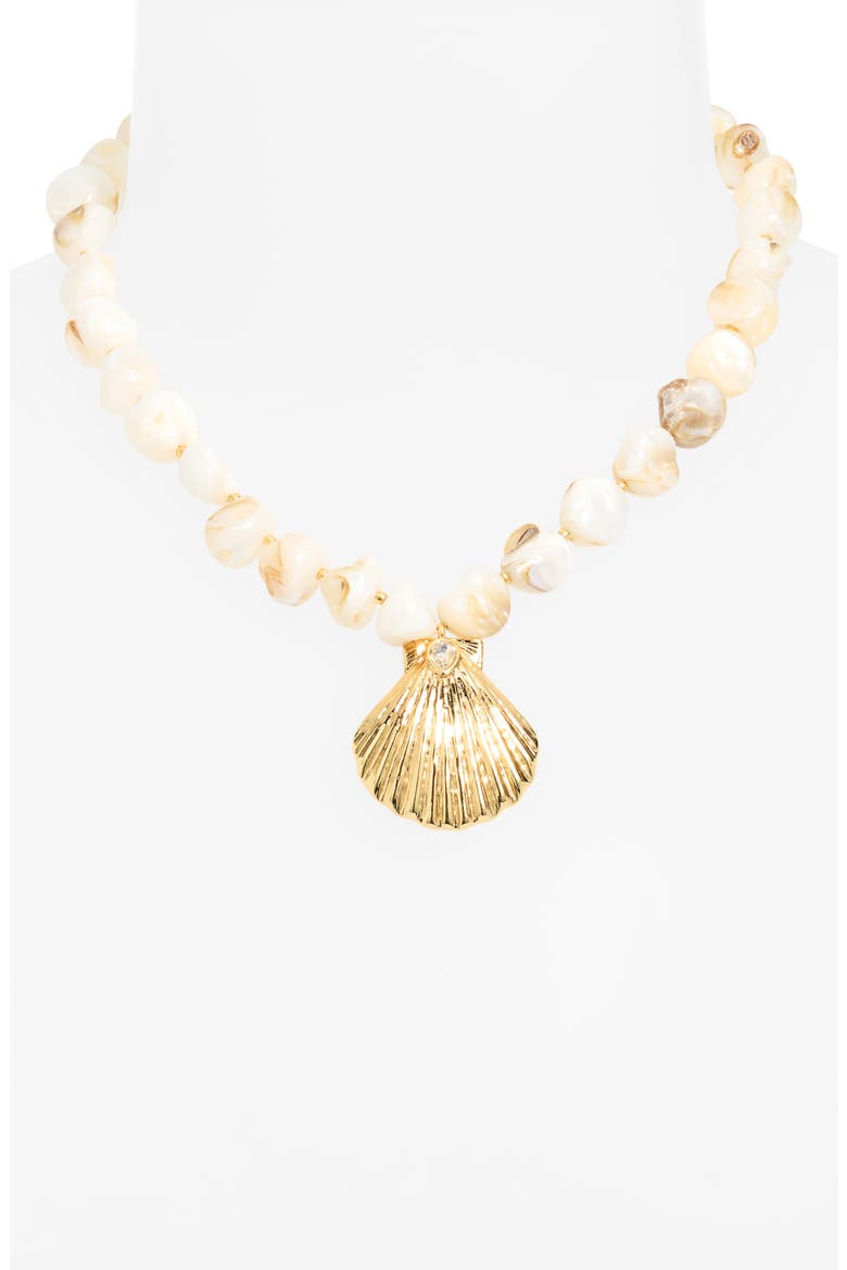 Catalina Shell Pendant Necklace, Alternate, color, GOLD