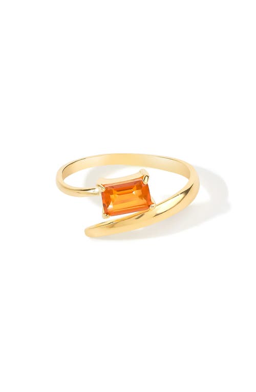 Ys Gems Gemstone Bypass Ring In Orange