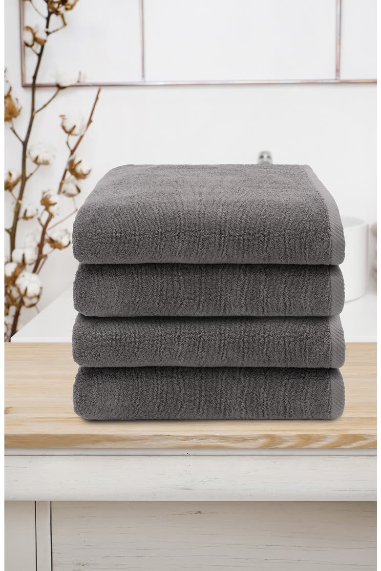 3-Pack Ediree Cotton Bath Towel Set, Alternate, color, CHARCOAL