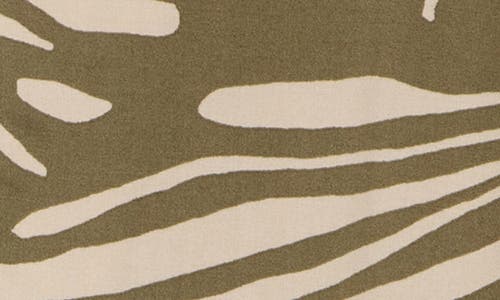 Abound Animal Print Camp Shirt In Olive- Beige Minimal Animal
