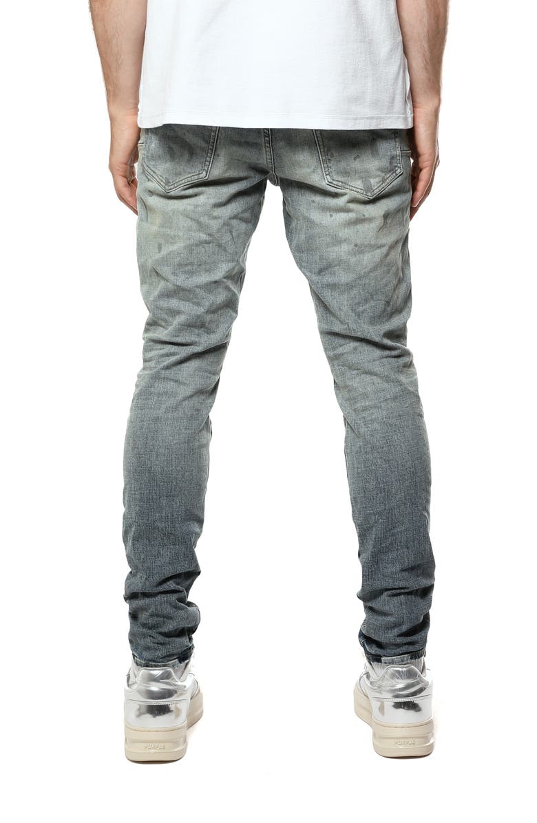 PURPLE BRAND Paint Splashed Ripped Knee Skinny Jeans, Alternate, color, Light Indigo