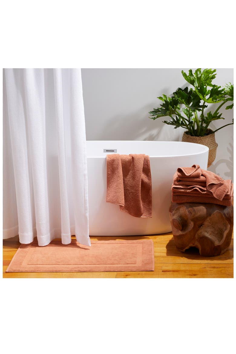 Organic Cotton Waffle Weave Shower Curtain, Alternate, color, ALPINE WHITE