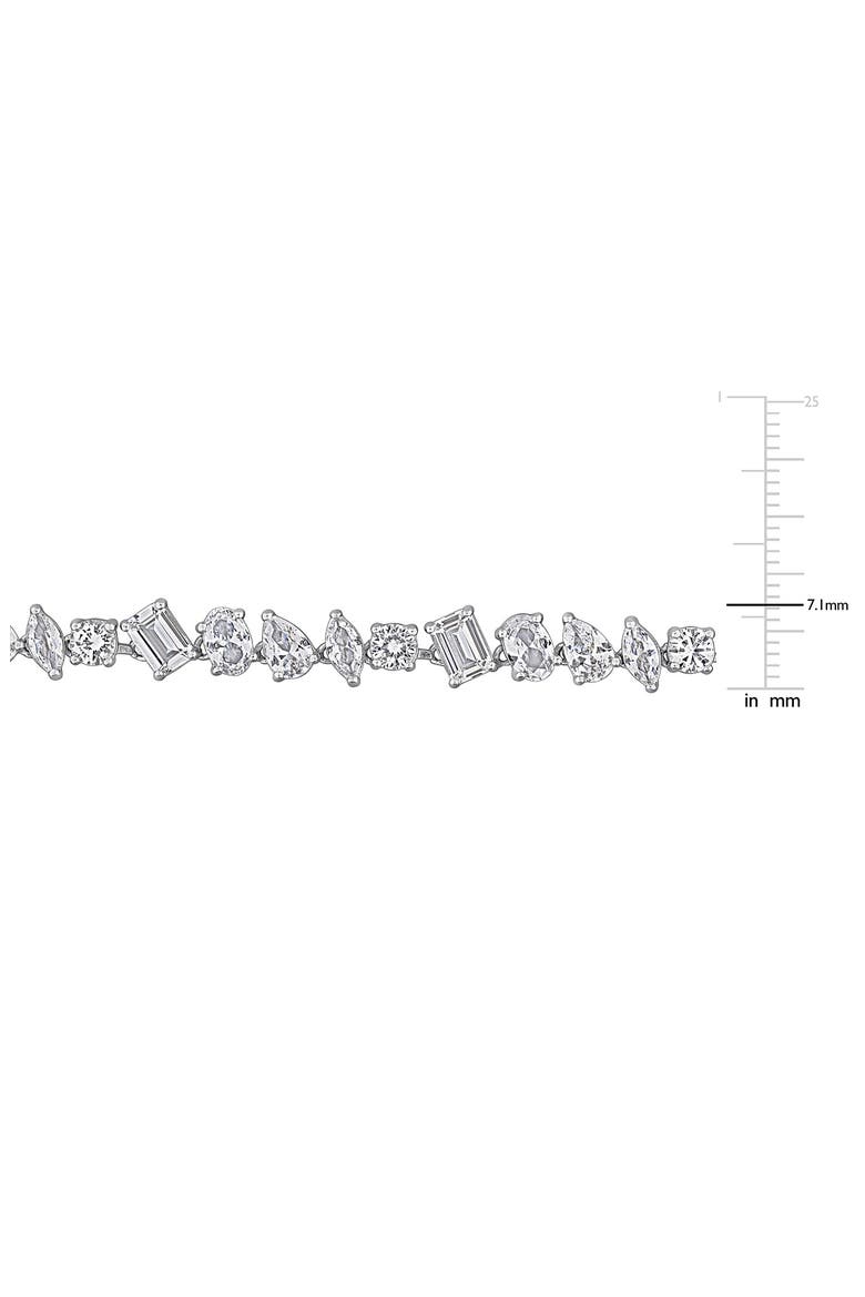 Mixed Shape Lab Created White Sapphire Bracelet, Alternate, color, SILVER