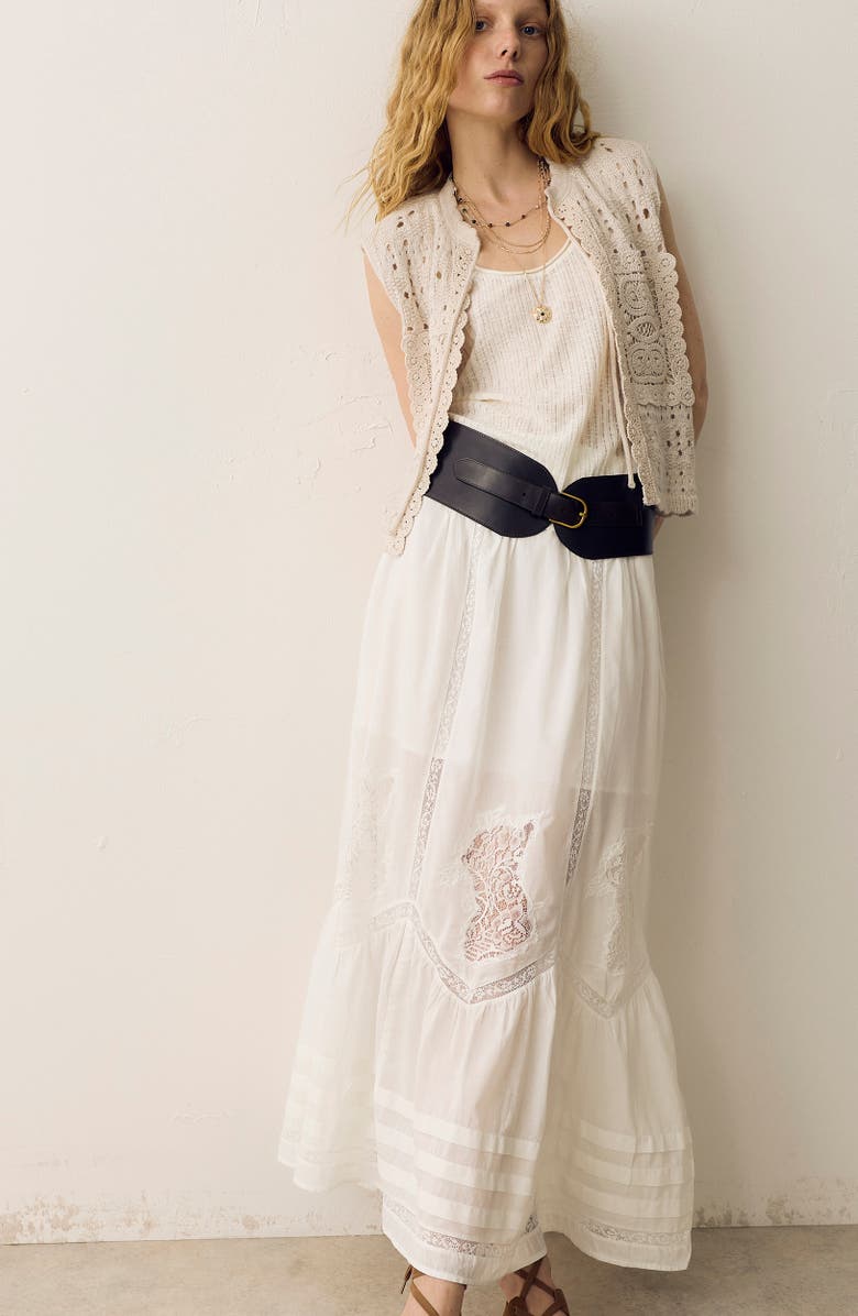 PER UNA BY M&S Cotton Maxi Skirt, Alternate, color, Soft White