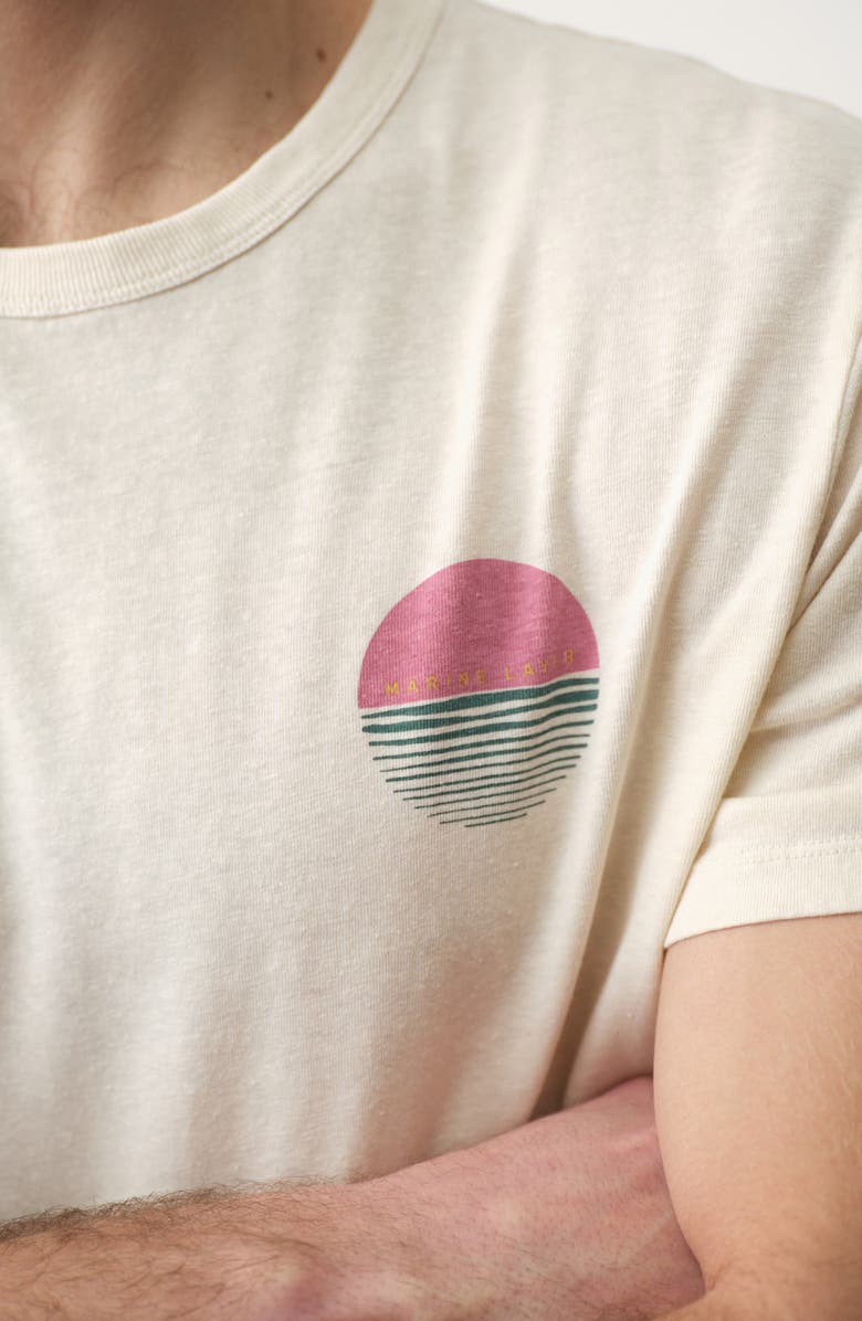 Marine Layer Relaxed Fit Hemp & Cotton Graphic T-Shirt, Alternate, color, Whitecap