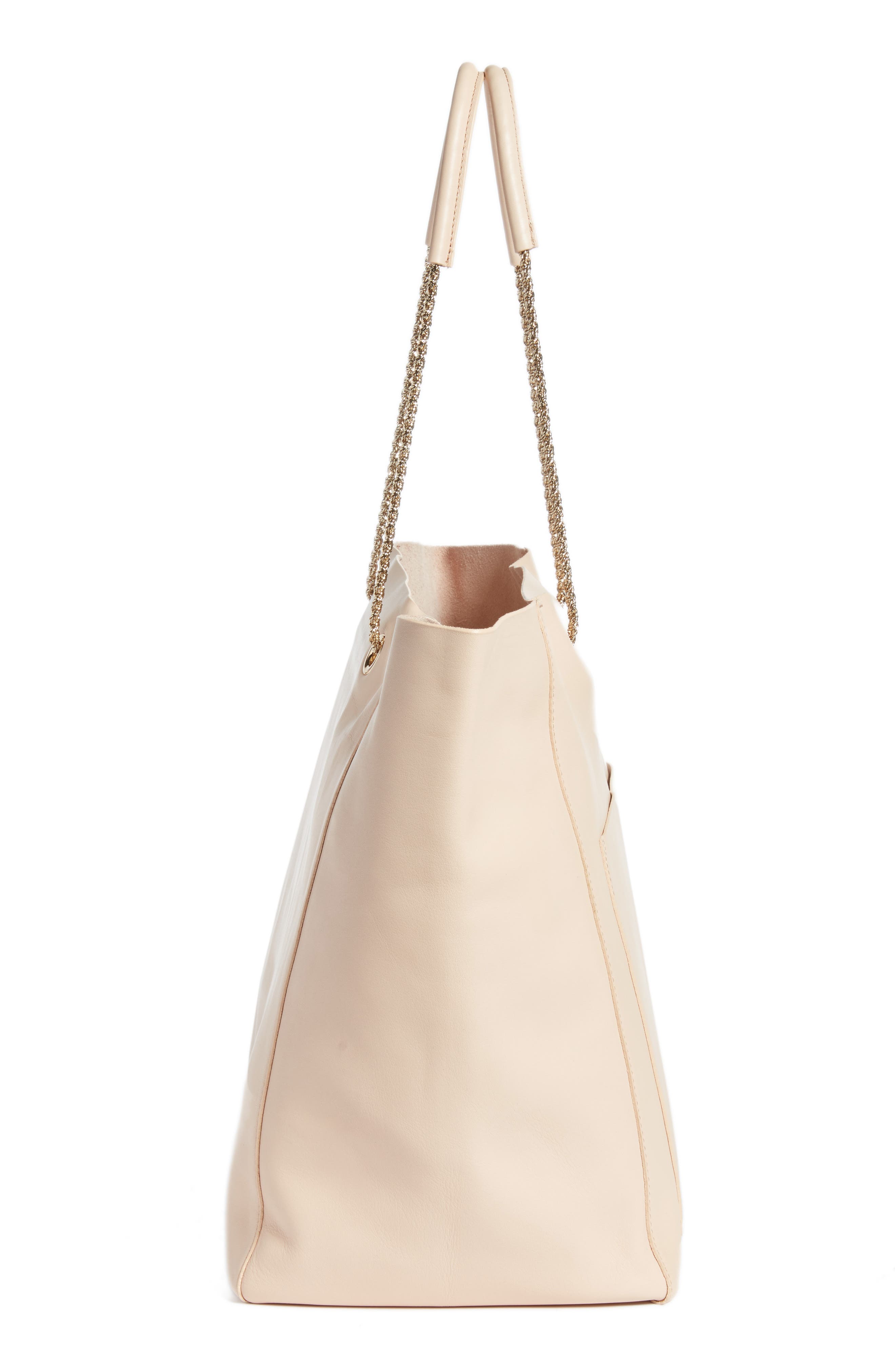 Gaby Leather Tote, Alternate, color, NUDE