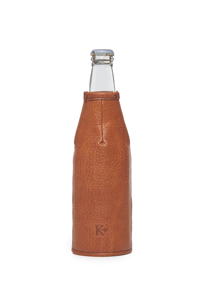 Dale Leather Beverage Coozie, Main, color, Pebbled Tan