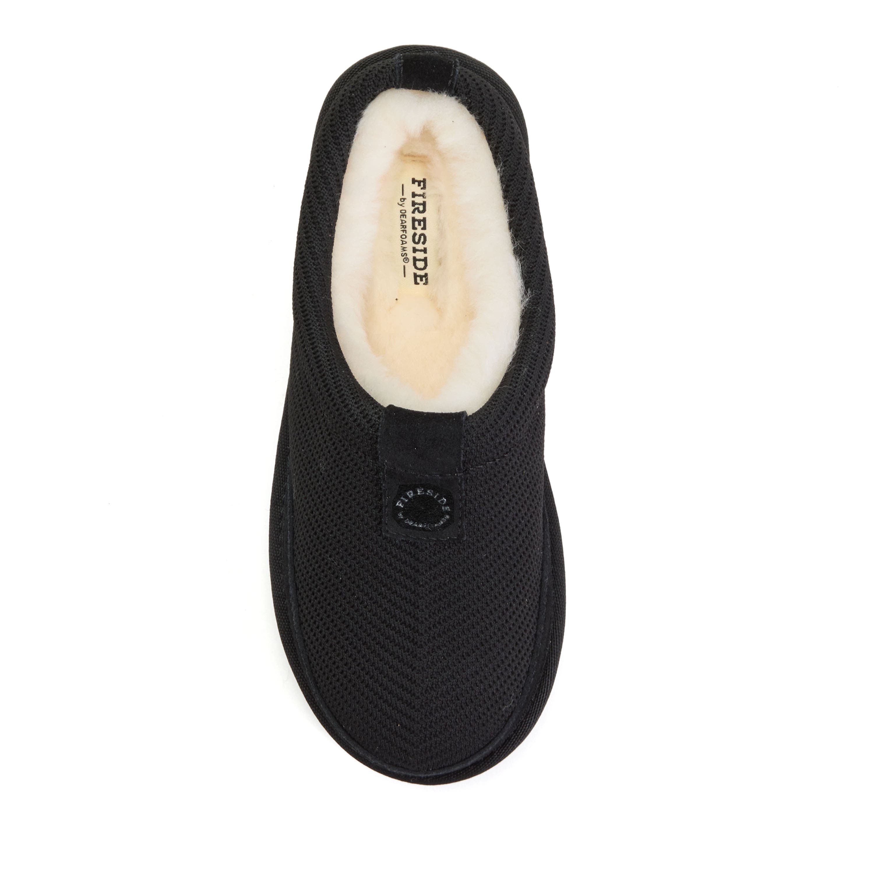 Dearfoams Fireside Greta Sport Knit Twill Water Repellent Clog, Alternate, color, Black