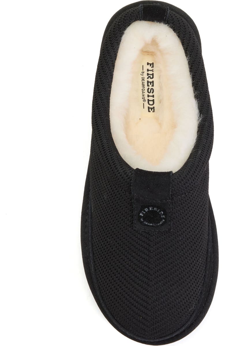 Dearfoams Fireside Greta Sport Knit Twill Water Repellent Clog, Alternate, color, Black