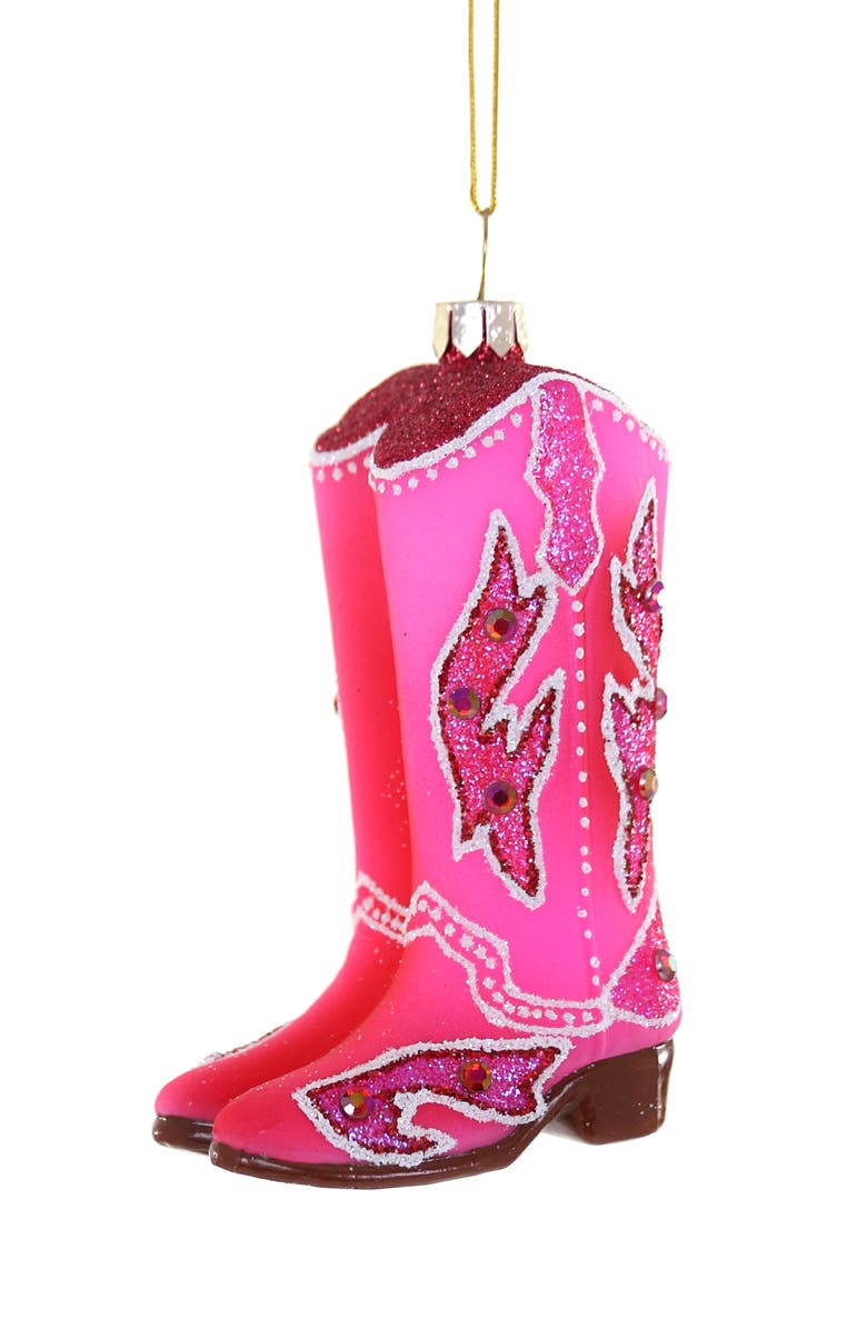 Cody Foster & Co. Cowgirl Boots Glass Ornament, Main, color,