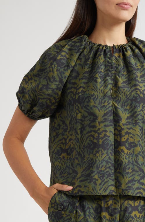 Ulla Johnson Talie Puff Sleeve Top In Green