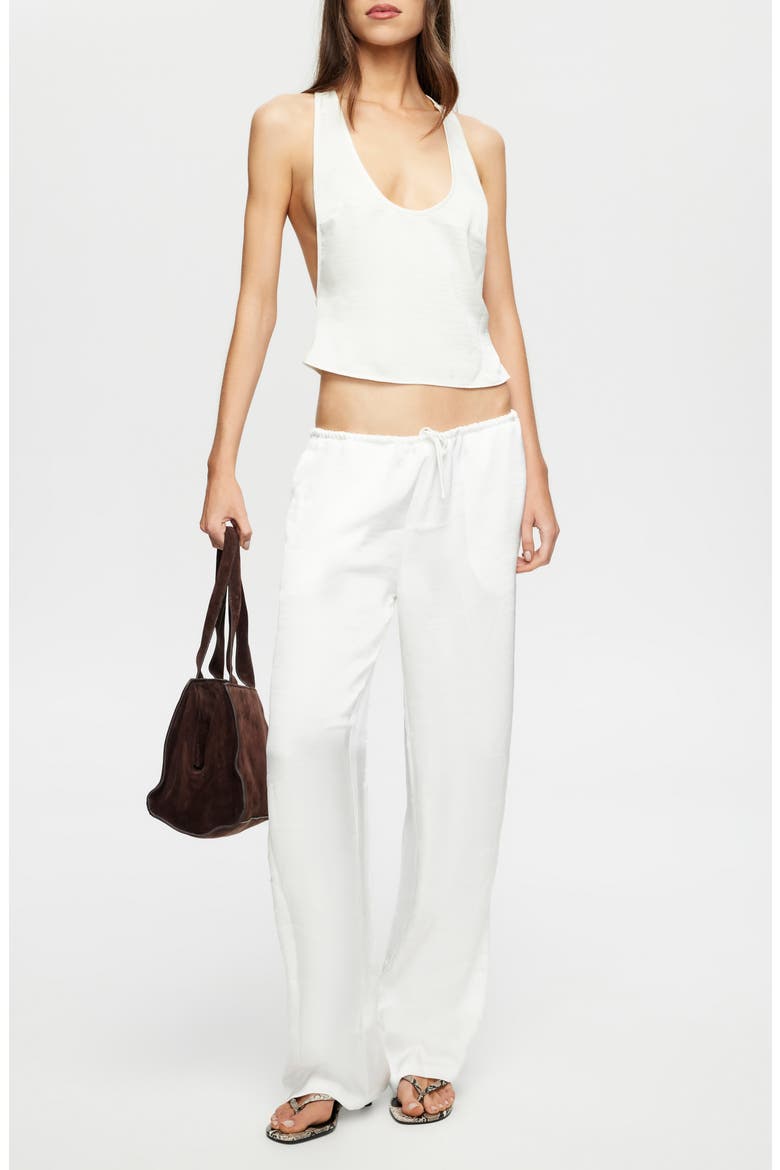 Bare Crop Satin Tank, Alternate, color, PORCELAIN
