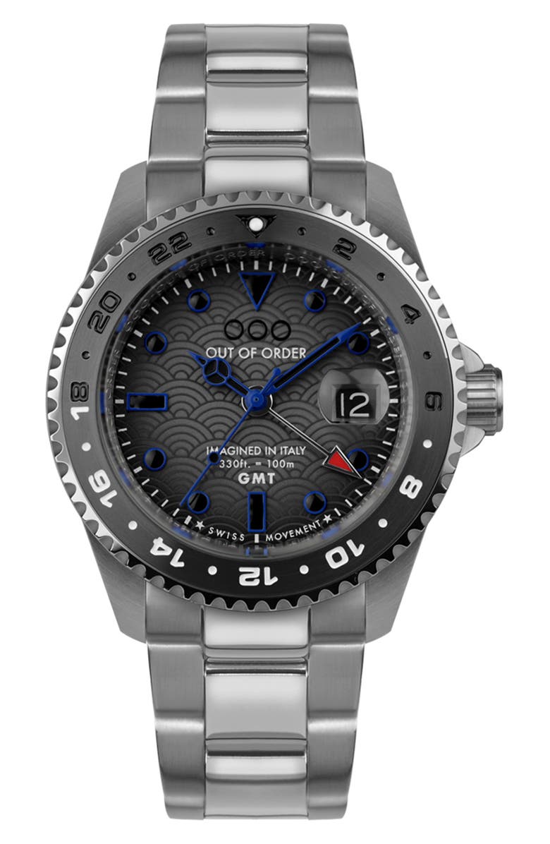 OUT OF ORDER GMT Tokyo Shibuya Bracelet Watch, 44mm, Main, color,