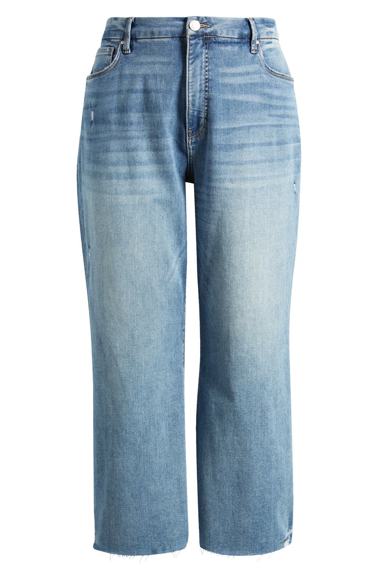 KUT from the Kloth Meg Fab Ab High Waist Raw Hem Wide Leg Jeans, Alternate, color, 