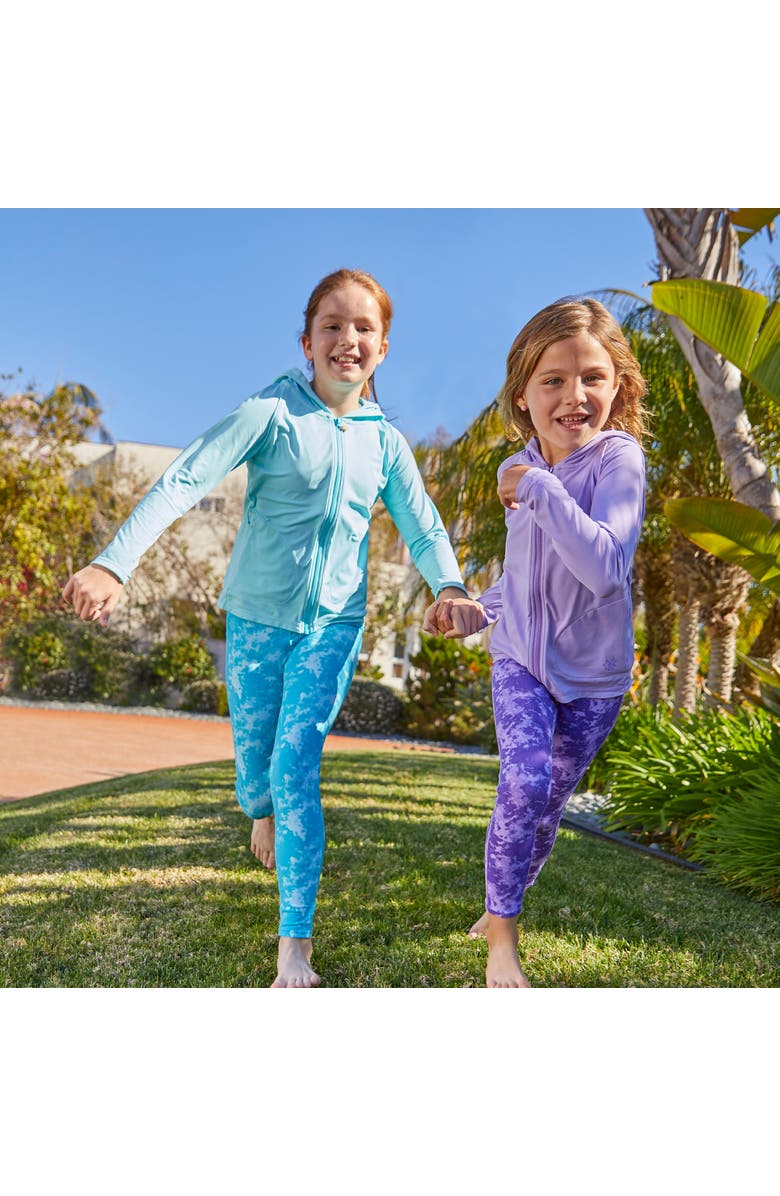 UV Skinz Long Sleeve Half Zip Swim Suit, Alternate, color, Glacier