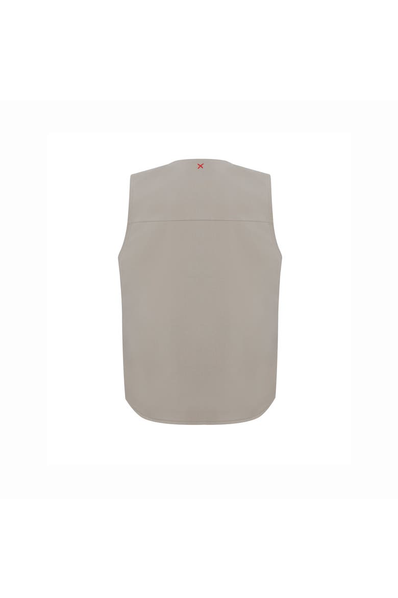 Cotton Woven Vest With Zip Detail, Alternate, color, BEIGE
