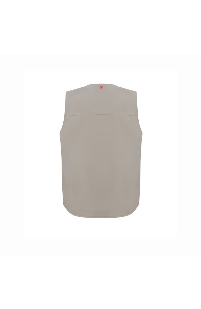 PCFG Cotton Woven Vest With Zip Detail, Alternate, color, Beige