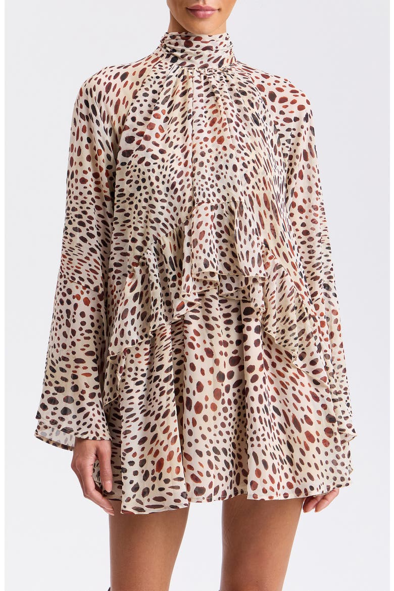 Ruffle Minidress, Alternate, color, SPOTTED ANIMAL