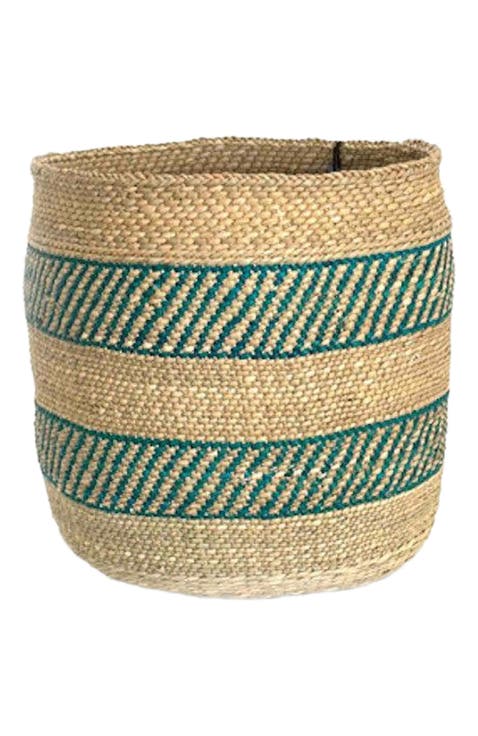 Turquoise Stripe Iringa Basket
