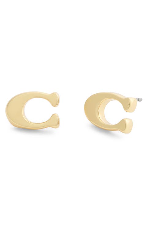 C Logo Stud Earrings