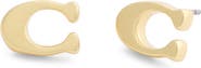 COACH C Logo Stud Earrings