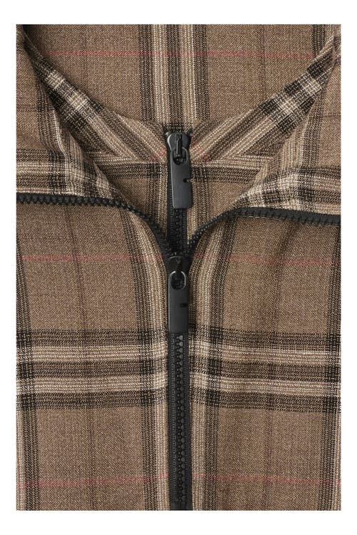 Burberry Half-zip Jacket With Check Pattern In Silk Blend Men In Brush