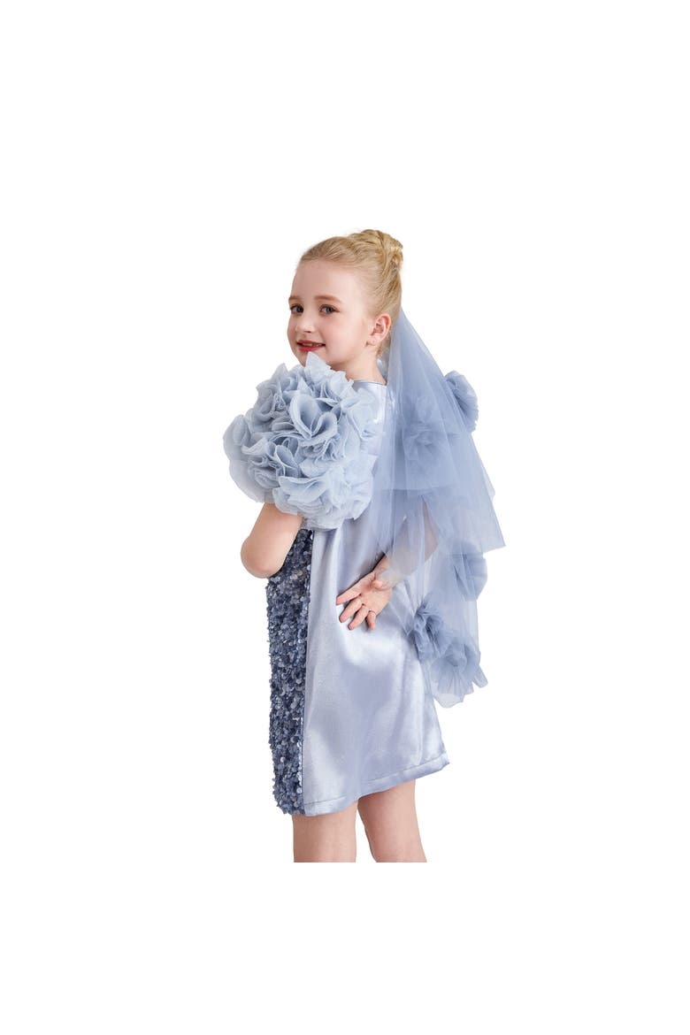 Seliora Floral Embellished Dress, Alternate, color, Blue