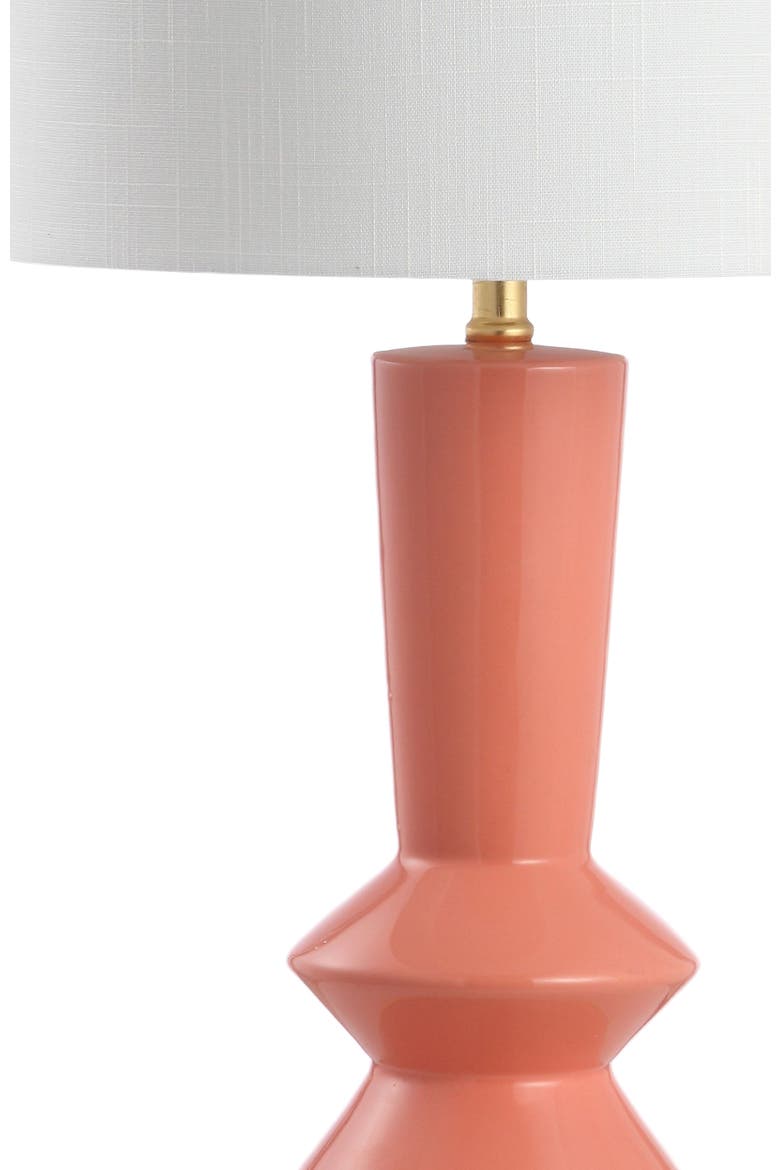 Ziggy Ceramic/Iron Contemporary Glam LED Table Lamp, Alternate, color, Coral/Brass Gold