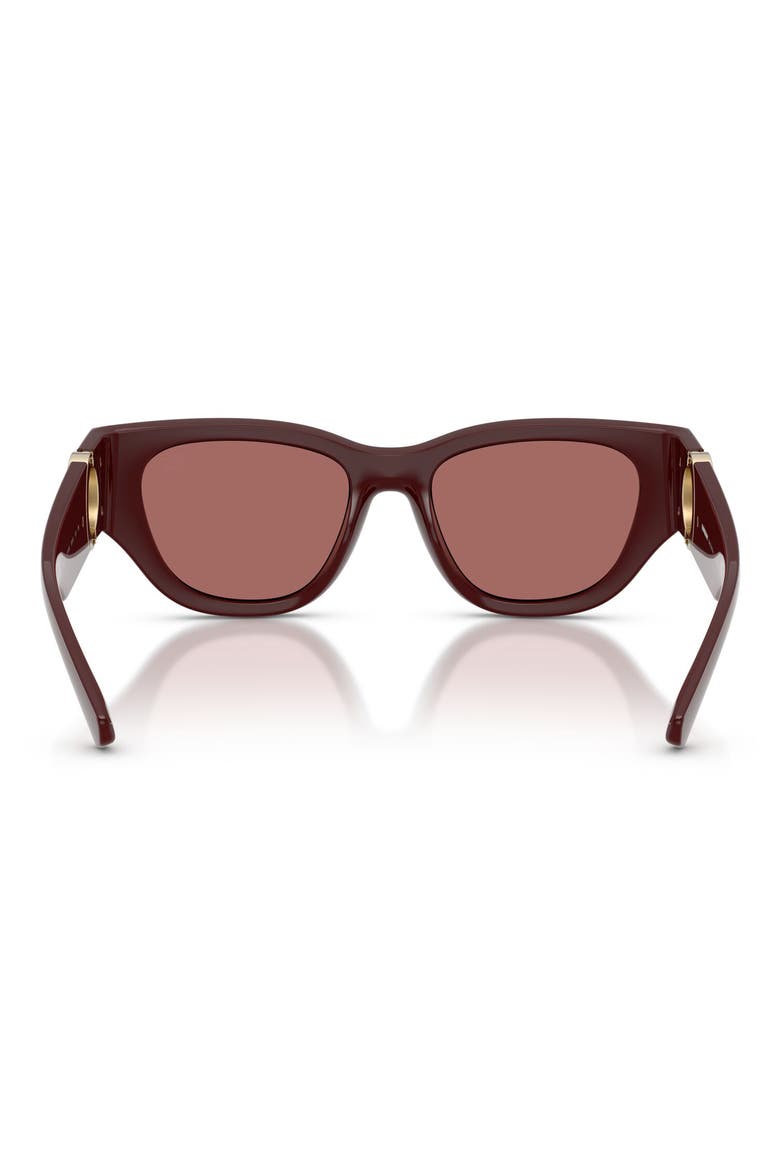 52mm Cat Eye Sunglasses, Alternate, color, BORDEAUX / DARK VIOLET