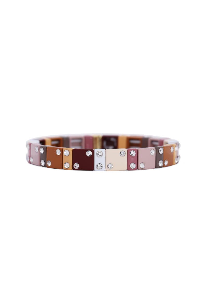 Mocha Domino Stretch Bracelet, Alternate, color, Mocha