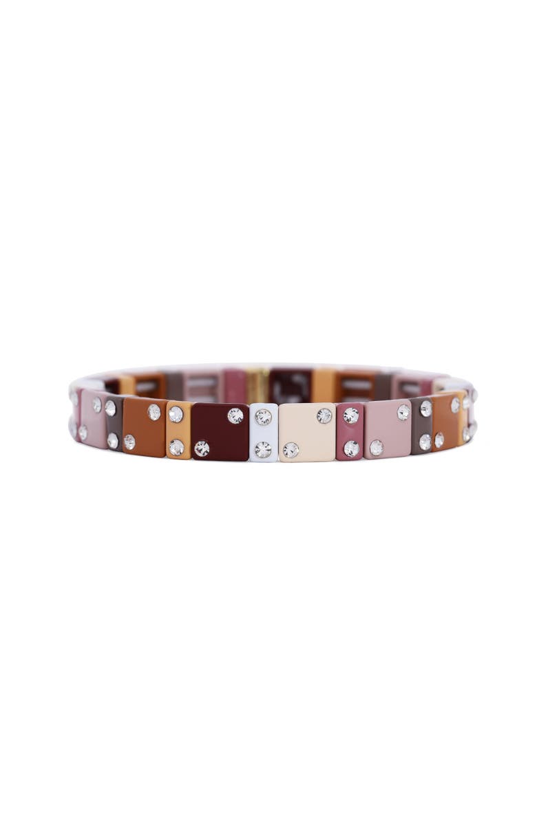 The Lovery Fine Jewelry Mocha Domino Stretch Bracelet, Alternate, color, Mocha