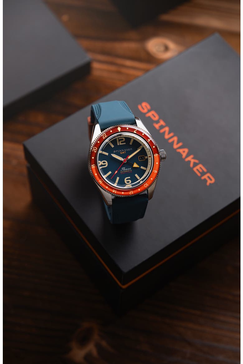 Fleuss GMT Automatic Bracelet Watch, 43mm, Alternate, color, BLUE