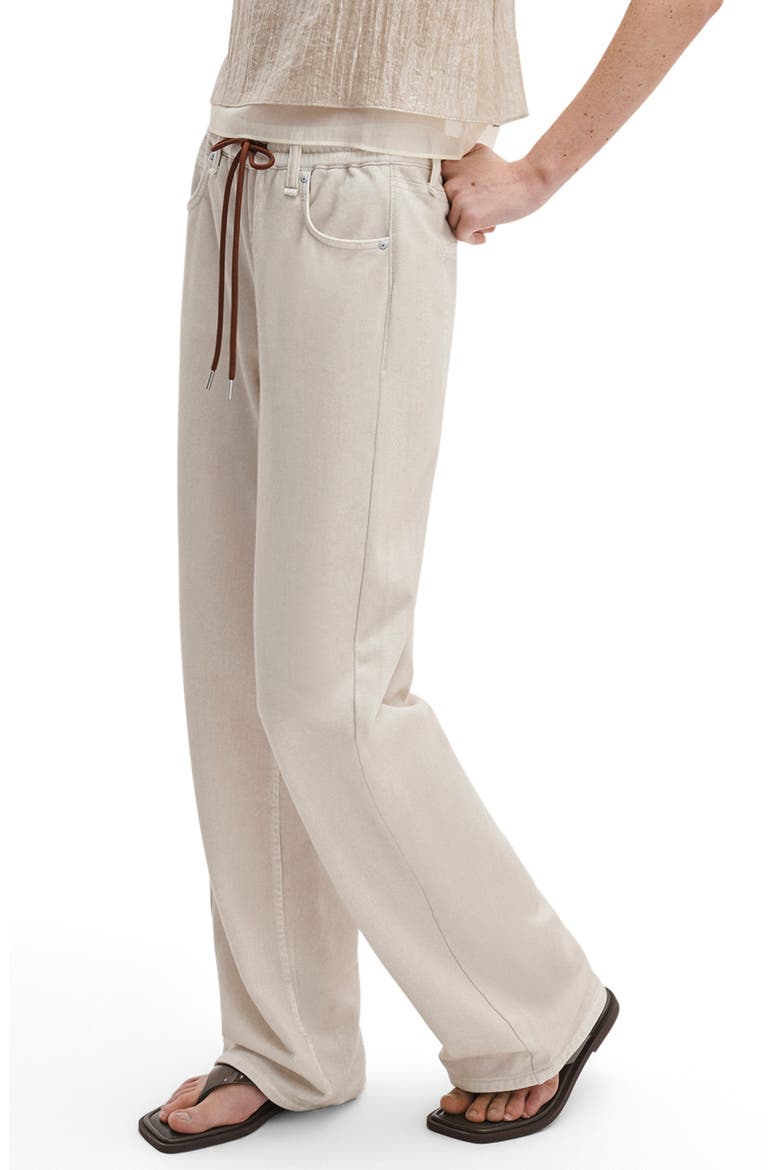 rb Miramar Pull-On Wide Leg Cotton Terry Sweatpant Jeans, Alternate, color, ECRU
