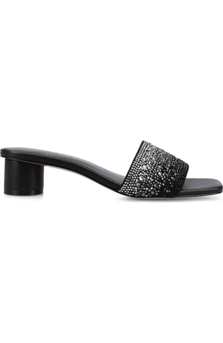 Journee Collection Flora Crystal Embellished Slide Sandal, Alternate, color, Black