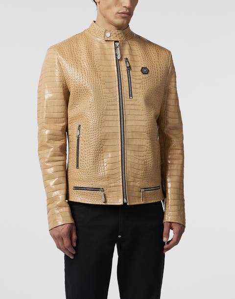 Leather Moto Jacket Cocco Men
