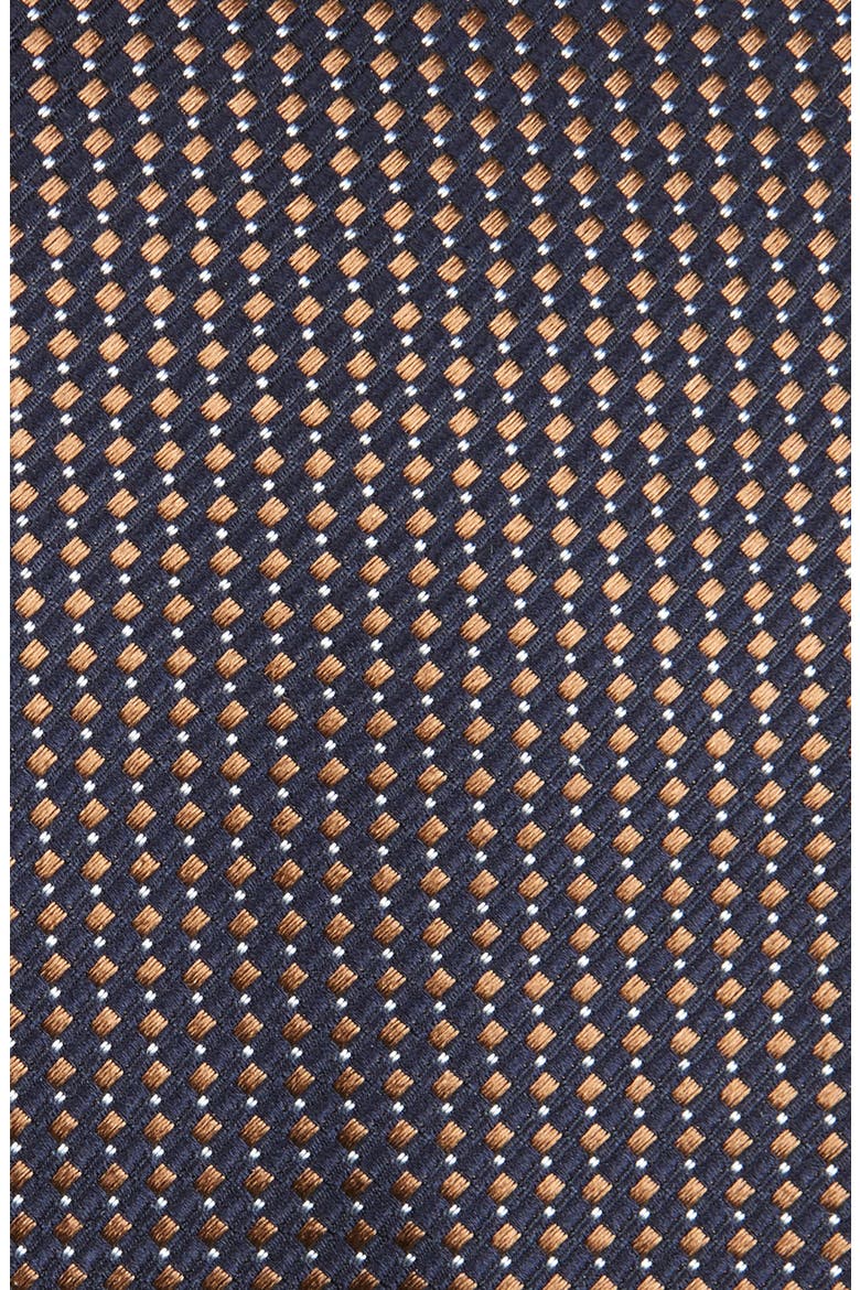 Micro Fancy Silk Tie, Alternate, color, BROWN