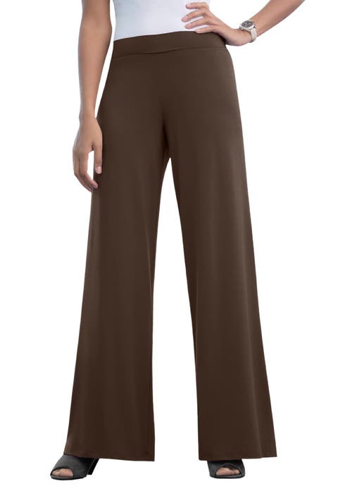 Stretch Knit Wide Leg Pant (Plus Available)