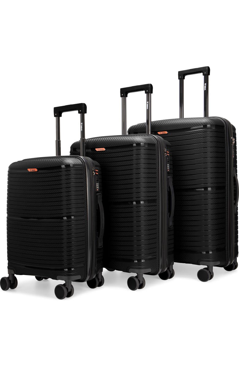 Bobcat Trencher 3 Piece Expandable Spinner Luggage Set with TSA Lock, Alternate, color, Black