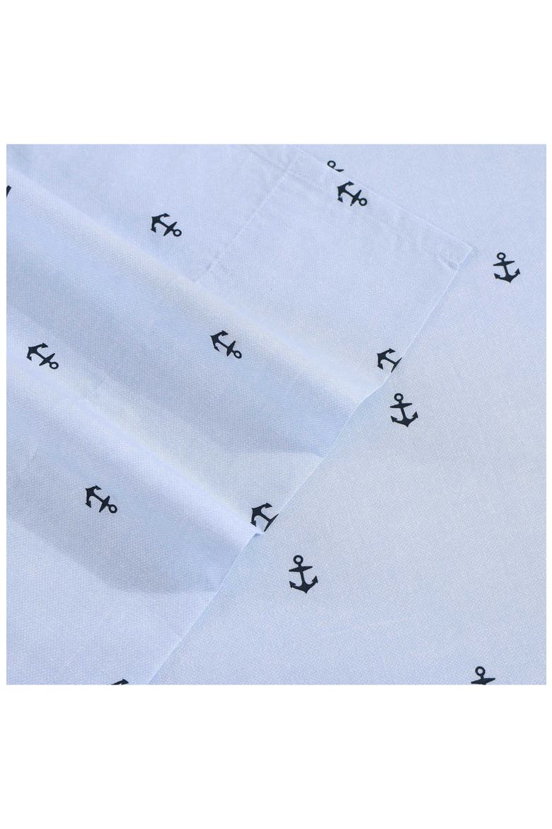 Anchor & Flag Cotton Percale Sheet Set, Alternate, color, LIGHT BLUE