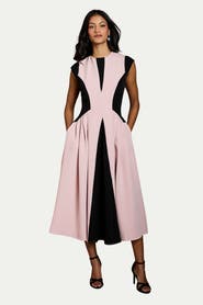 Coast Petite Crepe Colour Block Midi Dress
