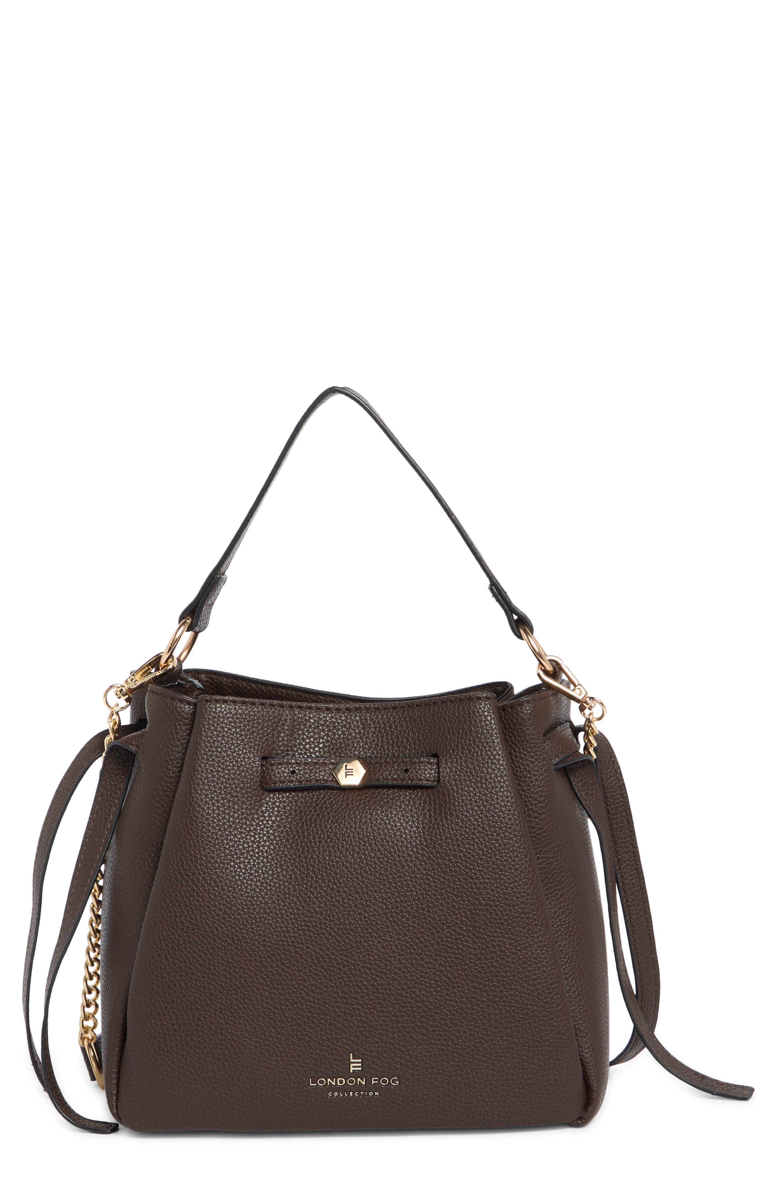 Pebble Faux Leather Crossbody Bag, Main, color, BROWN