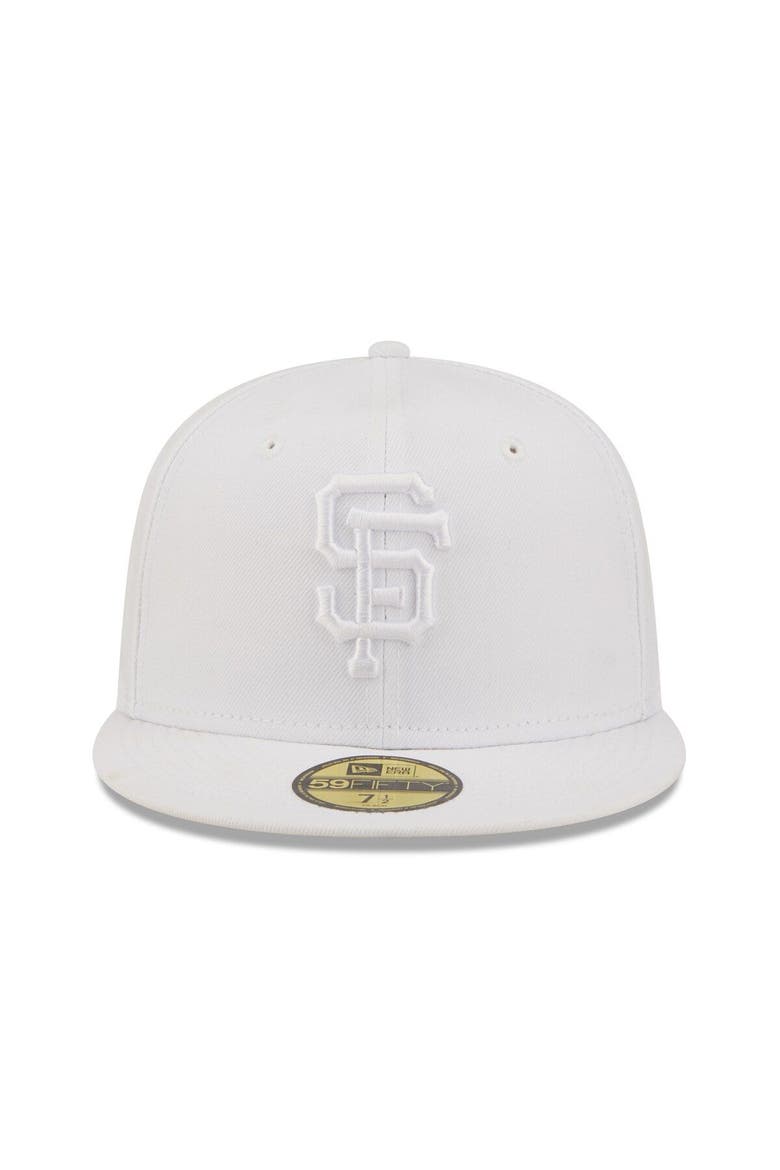 Men's New Era San Francisco Giants White on White 59FIFTY Fitted Hat, Alternate, color, White