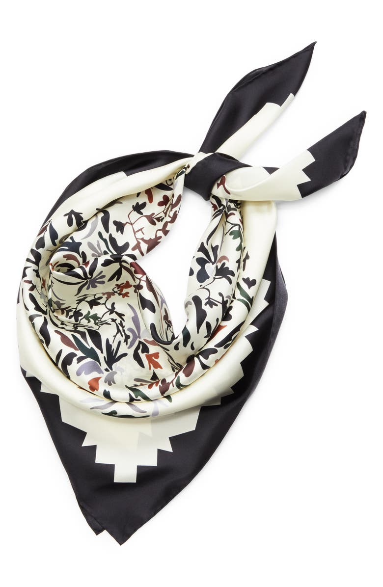 Missoni Floral Print Silk Square Scarf, Alternate, color, 0001 Cream Multi