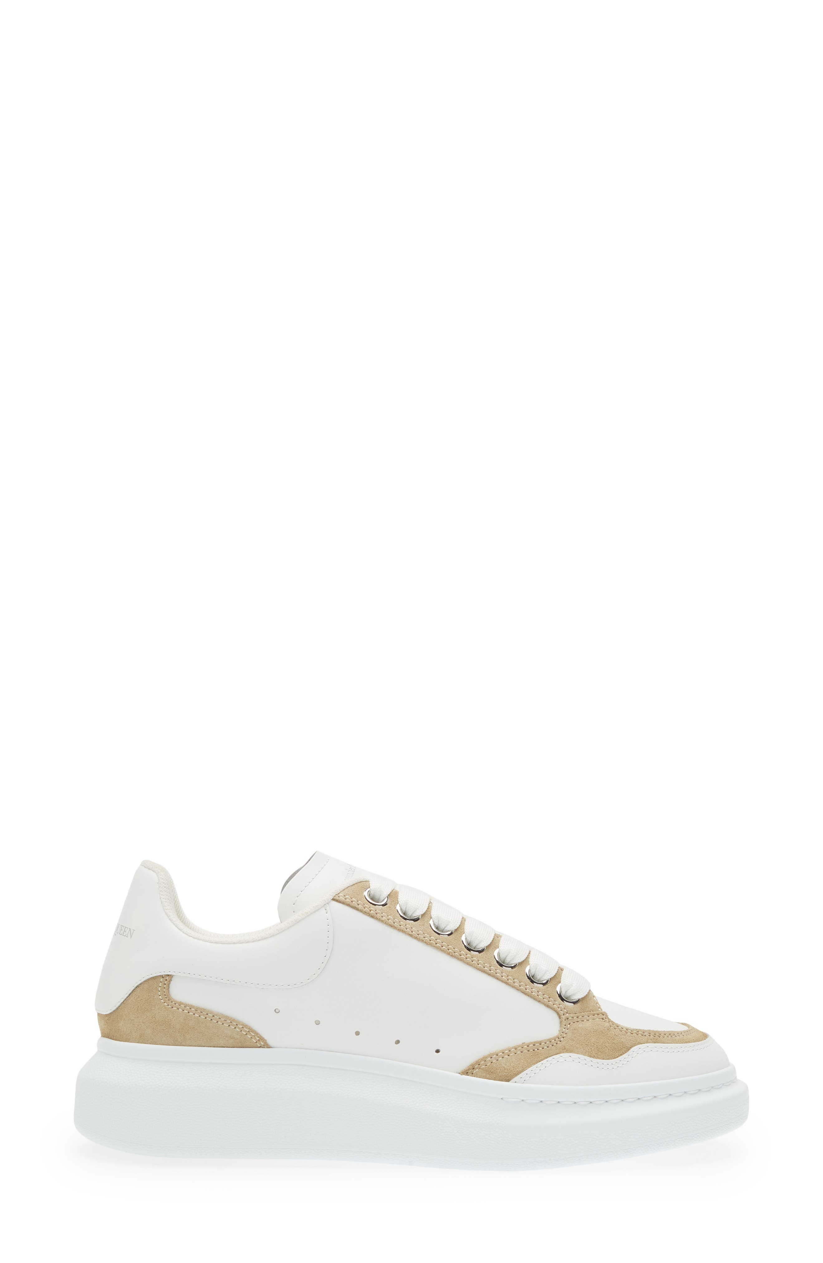 McQueen Oversize Low Top Sneaker, Alternate, color, White/ Beige