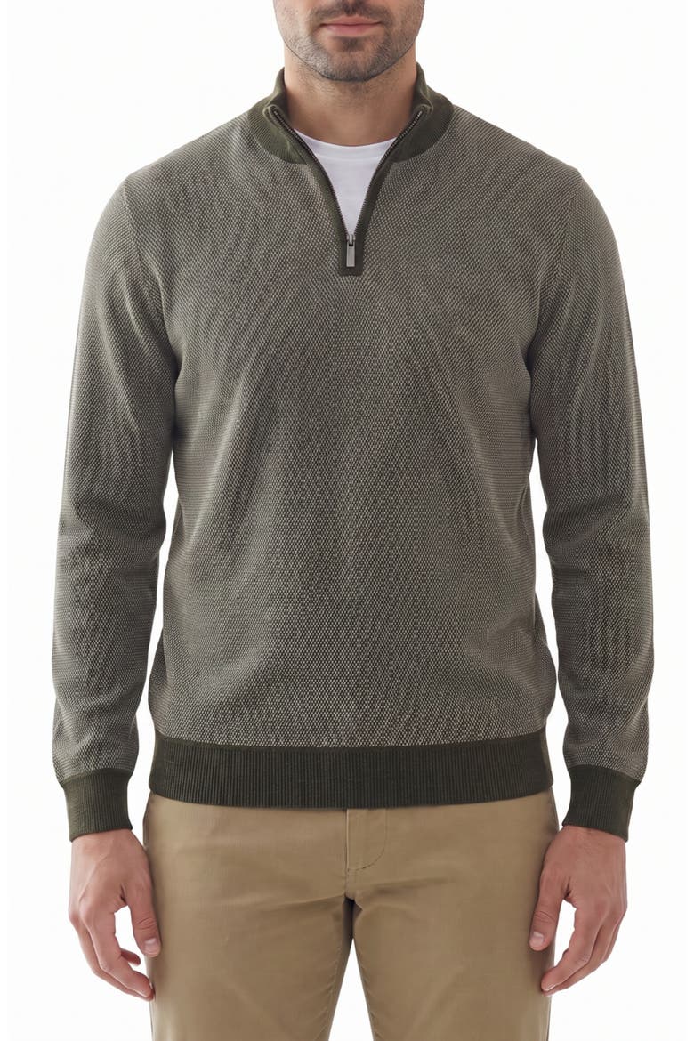 Quarter Zip Mock Neck Sweater, Main, color, 132 DARK GREEN
