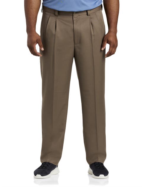 Waist-Relaxer Pleated Microfiber Pants