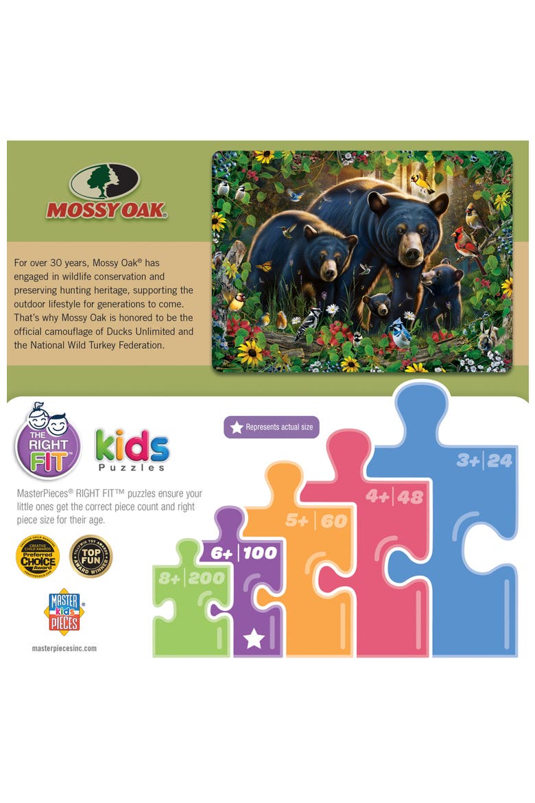 Black Bears 100 Piece Jigsaw Puzzle, Alternate, color, Multicolor