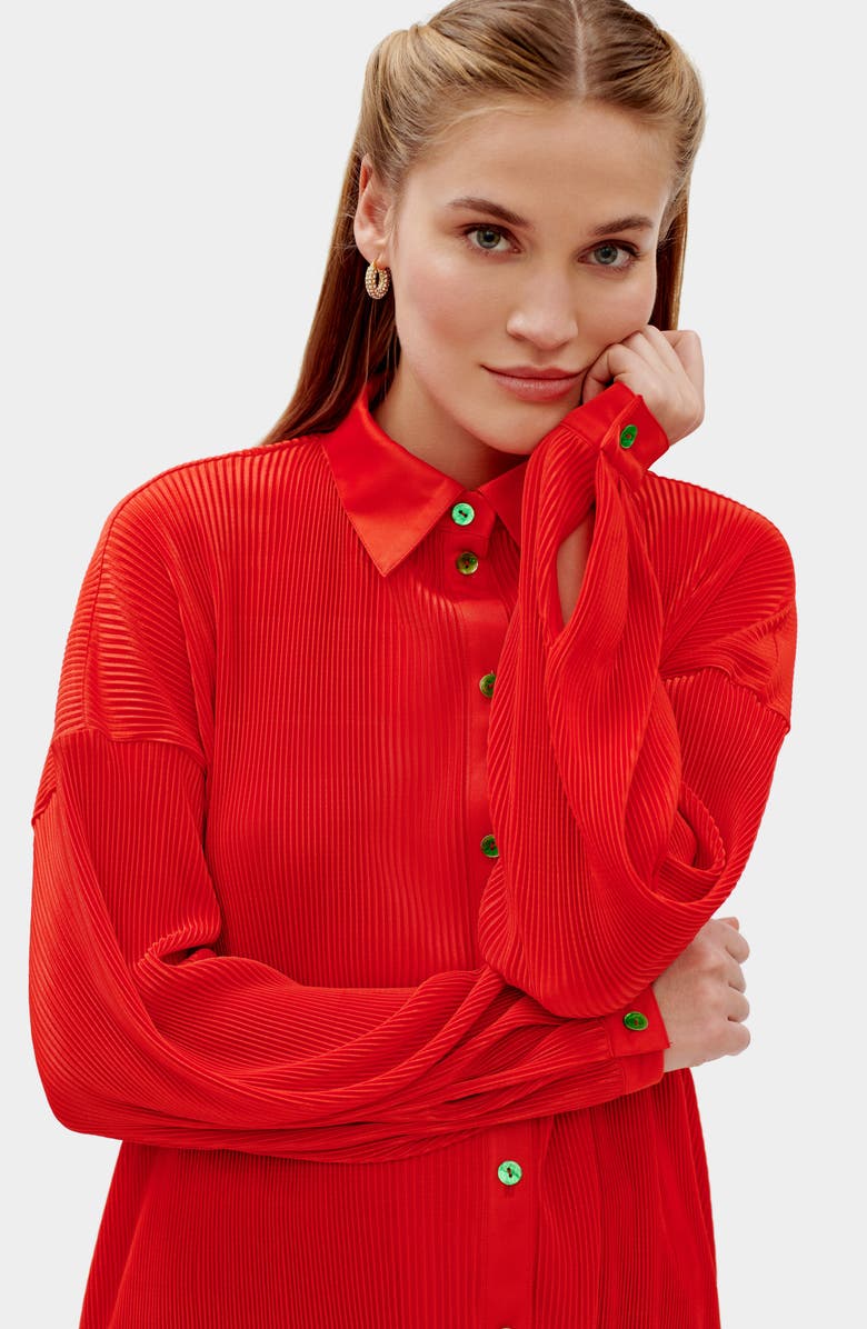 Sleeper Origami Lettuce Edge Plissé Pajamas, Alternate, color, 