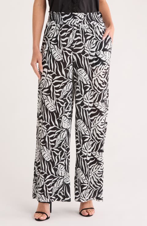 Plissé Wide Leg Pants