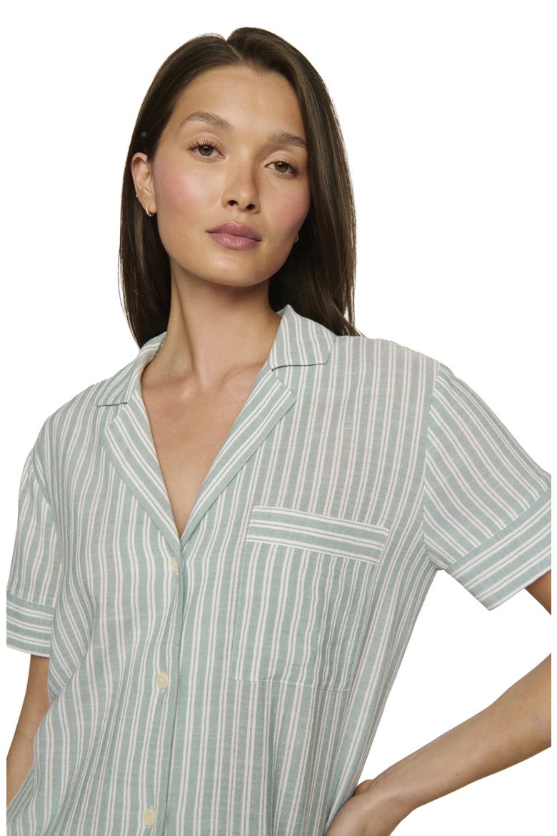 Nautico Stripe Short Sleeve Shirt & Shorts Pajamas, Alternate, color, REGATTA STRIPE SEAGR